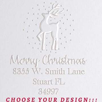 Address Embosser Seal Stamp Personalized Customized Monogram Wedding Invitiations 1 x 5/8" (Design 7)