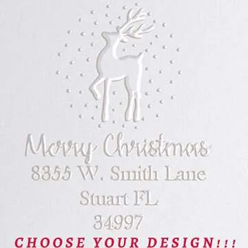 Address Embosser Seal Stamp Personalized Customized Monogram Wedding Invitiations 1 x 5/8" (Design 7)