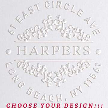 Address Embosser Seal Stamp Personalized Customized Monogram Wedding Invitiations 1 x 5/8" (Design 7)