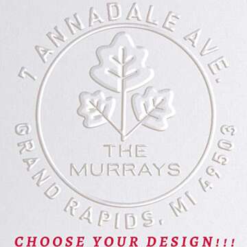 Address Embosser Seal Stamp Personalized Customized Monogram Wedding Invitiations 1 x 5/8" (Design 7)