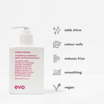 EVO Mane Tamer Smoothing Conditioner - Strengthens & Softens Hair - Improves Shine & Reduces Frizz - 300ml / 10.1fl. oz New