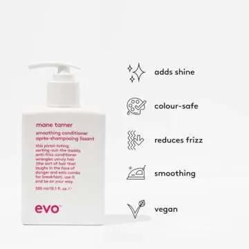 EVO Mane Tamer Smoothing Conditioner - Strengthens & Softens Hair - Improves Shine & Reduces Frizz - 300ml / 10.1fl. oz New