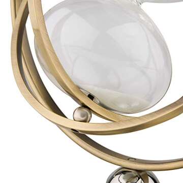 KSMA Brass-Tone 30 Minutes Rotating Sand Hourglass,Metal Glass Sand Timer for Vintage Home Décor Wedding Gift (30 Minutes)