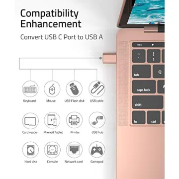 Syntech USB C to USB Adapter - 2 Pack in Rose Gold