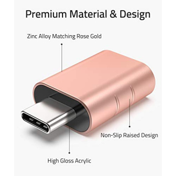 Syntech USB C to USB Adapter - 2 Pack in Rose Gold