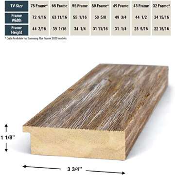 Deco TV Frames Distressed Barnwood for Samsung The Frame