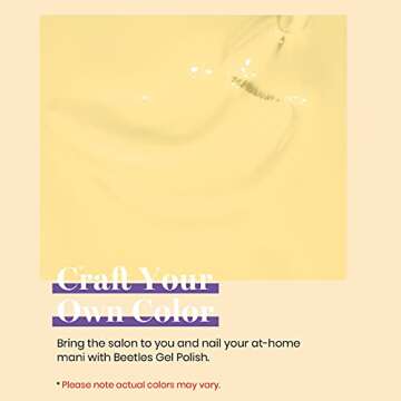 Beetles Pastel Gel Polish 15ml Yellow Nail Polish Lemon Chiffon Cream Nail Gel polish Soak Off Uv Le...