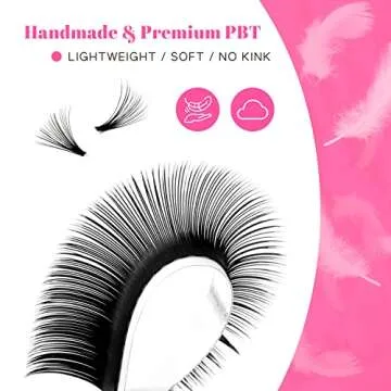 TDANCE Easy Fan Lash Extension Blooming Volume Eyelash Extensions C CC D DD J B L Curl 0.03-0.12mm Thickness Easy Fan Volume Lashes Self Fanning Eyelashes Extension (D-0.05,14-19mm)