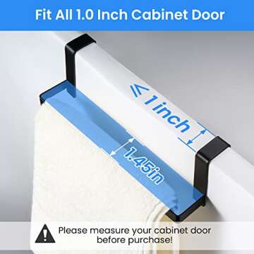 ORLESS 2-Pack Kitchen Cabinet Door Organizer, Over Cabinet Door Organizer with Towel Bars, Cabinet Door Storage for Cutting Board, Foil, Plastic Wrap, Baking Sheet, Cookie Sheet, Black