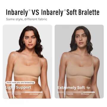 INLYRIC Women's Inbarely Bralettes Cami Bras No Underwire Wireless Seamless Unlined Comfort Sports Bra White X-Small