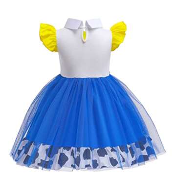 Dressy Daisy Cowgirl Tulle Dress for Toddler Girls Halloween Fancy Party Costume Summer Outfits Size 5T Blue, Style 25