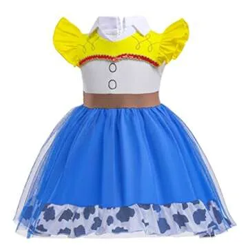 Dressy Daisy Cowgirl Tulle Dress for Toddler Girls Halloween Fancy Party Costume Summer Outfits Size 5T Blue, Style 25