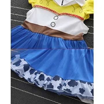 Dressy Daisy Cowgirl Tulle Dress for Toddler Girls Halloween Fancy Party Costume Summer Outfits Size 5T Blue, Style 25