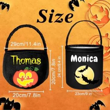 Personalized Halloween Basket Bags for Kids - Trick or Treat