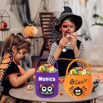 Personalized Halloween Basket Bags for Kids - Trick or Treat