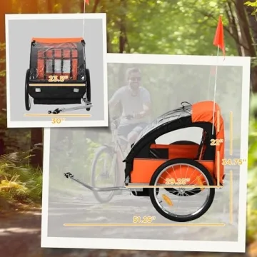 Aosom 2-Seat Child Bike Trailer with Safety Features and Comfort
