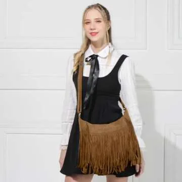 Sunwel Fringe Hobo Bag - Chic Vegan Suede Purse