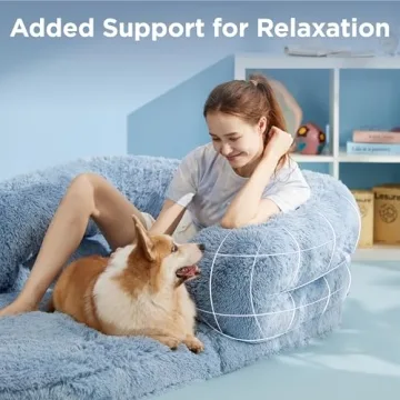 3-in-1 Foldable Human Dog Bed with Supportive Bolster