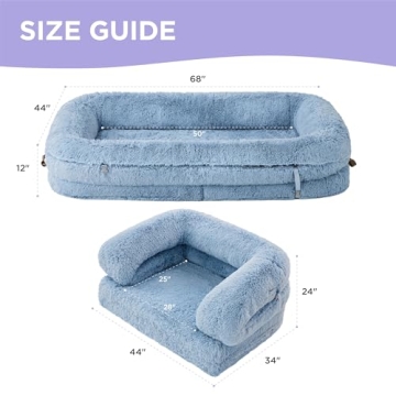 3-in-1 Foldable Human Dog Bed with Supportive Bolster