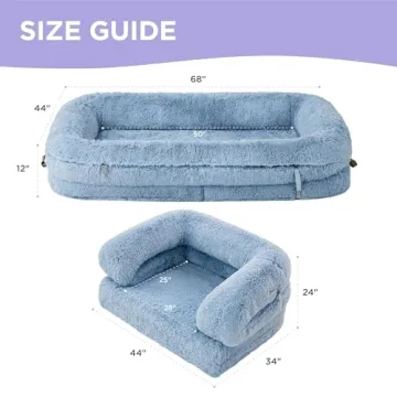 3-in-1 Foldable Human Dog Bed with Supportive Bolster