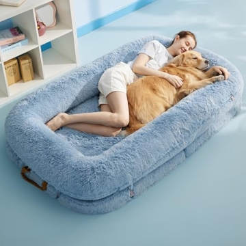 3-in-1 Foldable Human Dog Bed with Supportive Bolster