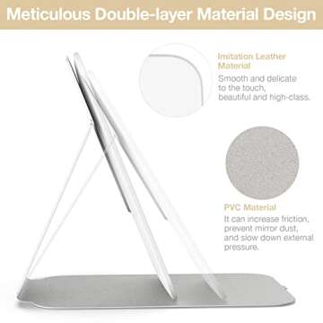 Kintion Travel Makeup Mirror, Portable LED Lighted Makeup Mirror, 360° Rotation Touch Screen Vanity Mirror, 60 LEDs, 3-Color Dimmable Lighting, Rechargeable Tabletop Folding Cosmetic Mirror, White