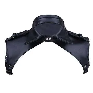 YiZYiF Men's Adjustable Leather Body Chest Harness Belt Clubwear with Fancy Buckles Epaulet Shoulders One Size