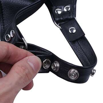 YiZYiF Men's Adjustable Leather Body Chest Harness Belt Clubwear with Fancy Buckles Epaulet Shoulders One Size