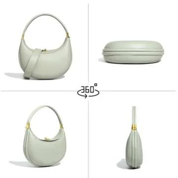 AZURAOKEY 3 in 1 Leather Crescent Bag for Women