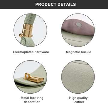 AZURAOKEY 3 in 1 Leather Crescent Bag for Women