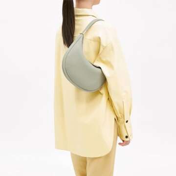 AZURAOKEY 3 in 1 Leather Crescent Bag for Women