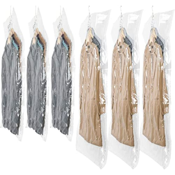 SunHorde Hanging Vacuum Storage Bags 6 Pack Space Saver Vacuum Seal Bags, Jumbo and Large, for Seaso...