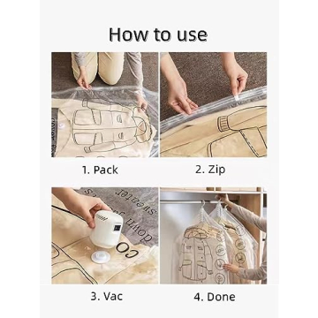 SunHorde Vacuum Storage Bags 6 Pack for Seasonal Clothing