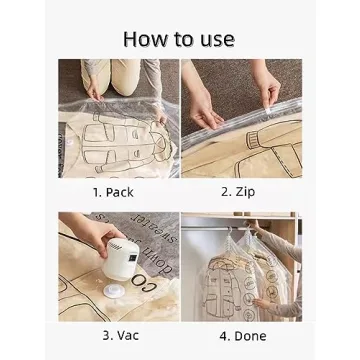 SunHorde Vacuum Storage Bags 6 Pack for Seasonal Clothing