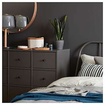 SAXBORGA Storage box with mirror lid, plastic cork, 24x17 cm for home & office use. Interior organis...