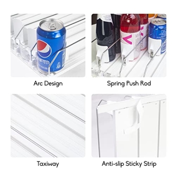 CNDSE Spring Loaded Drink Organizer for Fridge