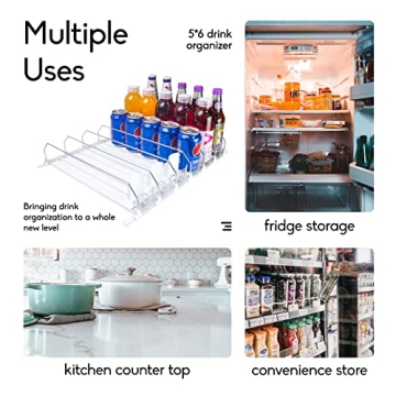 CNDSE Spring Loaded Drink Organizer for Fridge