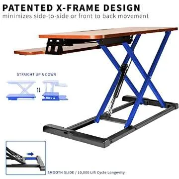 VIVO 32 inch Desk Converter, K Series, Height Adjustable Sit to Stand Riser, Dual Monitor and Laptop Workstation with Wide Keyboard Tray, Rustic Vintage Brown Top, Black Frame, DESK-V000KN