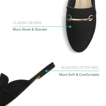 MUSSHOE Mules for Women: Stylish Buckle Flats & Comfort