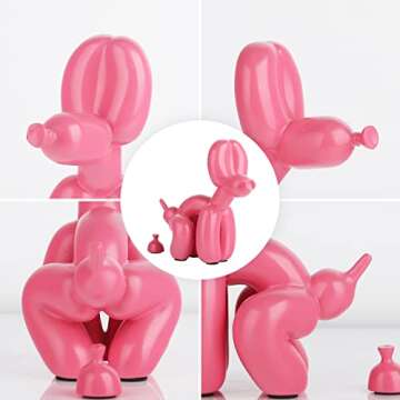 Suruim Squat Balloon Dog Resin Statue Decor for Home