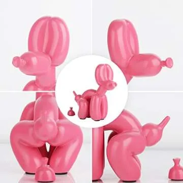 Suruim Squat Balloon Dog Resin Statue Decor for Home