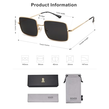 SOJOS Polarized Sunglasses Vintage Style UV Protection