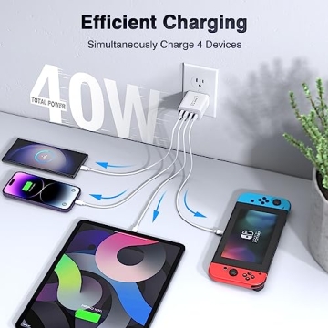 40W USB C Charger with 4 Ports for Fast Charging