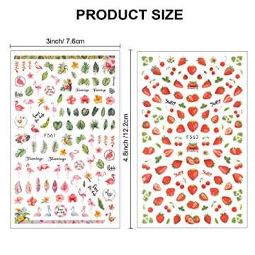 Konsait Mixed Nail Stickers Decals (1200+Designs), Flower Animal/Fruit/Mermaid 3D Nail Art Stickers ...