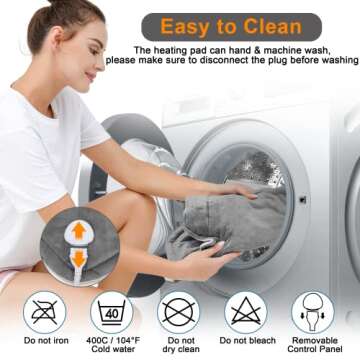 Weighted Heating Pad - Pads for Neck and Shoulders,2lb Large Electric Heated Neck Shoulder,for Back/Waist/Abdomen Pain relief,6 Heat Settings 4 Auto-Off,Washable,22.8×16.5"