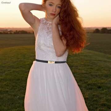 Ovekaut Women Skinny Leather Belt,Solid Color Alloy Turn Lock Adjustable Belt,Ideal for Dresses Jeans Coats Belt (Shallow Khaki/Gold)