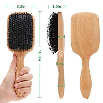 Premium Boar Bristle Hair Brush for All Hair Types