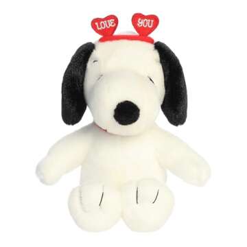 Aurora® Timeless Peanuts® Love On The Mind™ Snoopy Stuffed Animal - Soft and Cuddly Classic Love...