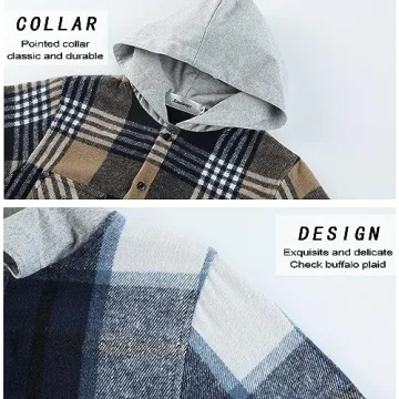 Aimehonpe Boys Flannel Hooded Shirts for Style and Comfort