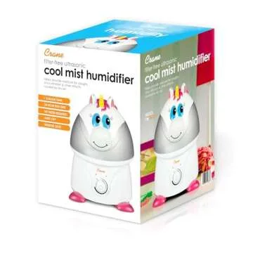 Crane Adorables Ultrasonic Humidifiers for Bedroom and Baby Nursery, 1 Gallon Cool Mist Air Humidifier for Large Room or Kid's Room, Humidifier Filters Optional, Unicorn